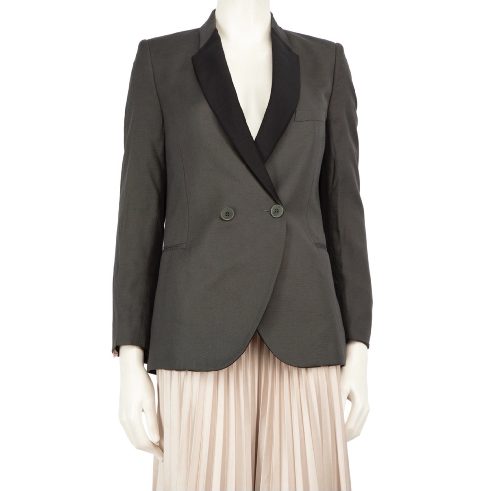 Stella McCartney Double Breasted Blazer in Charcoal with Contrasting Lapel sz44